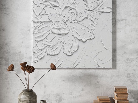  现代，轻奢，侘寂，肌理，简约，抽象，复古，装饰画3d模型 