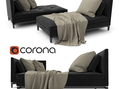  Minotti Andersen Paolina系列沙发与日3d模型 