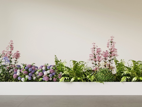 现代花坛 盆栽 室内花坛 绿植su模型