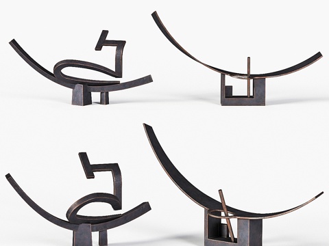  抽象雕塑3d模型 