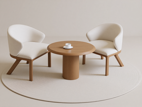 现代北欧休闲桌椅su模型