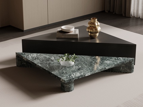  现代意式茶几 大理石茶几3d模型 