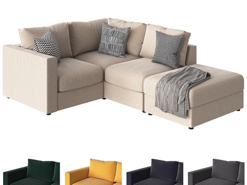  宜家Vimle转角沙发3d模型 