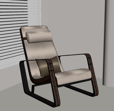  现代意式躺椅 休闲椅su模型 