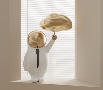  现代雕塑 摆件su模型 