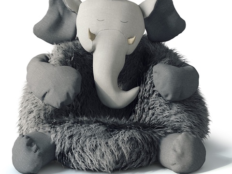  毛绒大象3d模型 