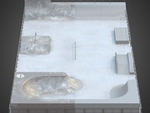  滑板公园3d模型 
