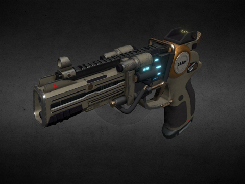  圣甲虫手持炮3d模型 