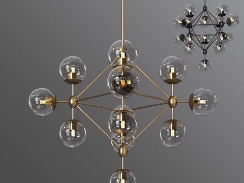  Dortch 15灯斯普特尼克吊灯3d模型 