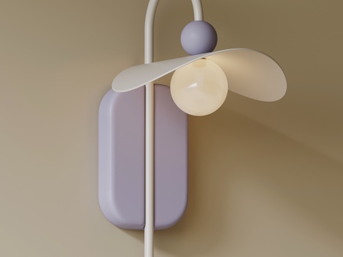 现代奶油风壁灯 儿童房壁灯su模型