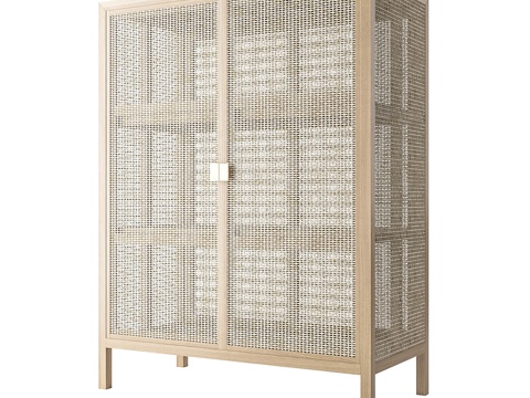  宜家斯德哥尔摩藤编抽屉柜3d模型 