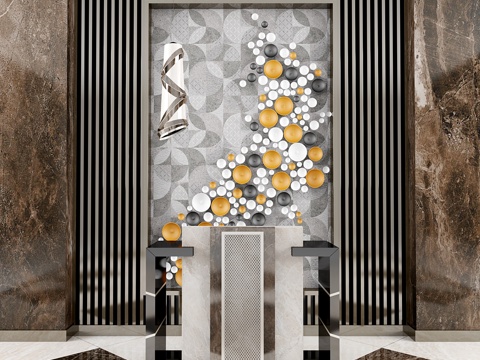  接待区创意方案G43d模型 