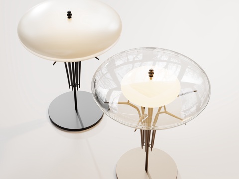 轻奢金属台灯su模型