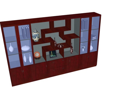  文件柜 办公家具su模型 