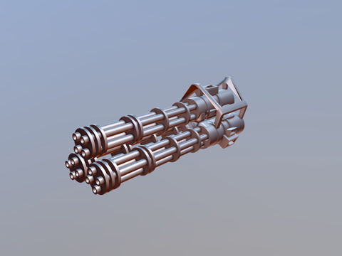  三重迷你炮3d模型 