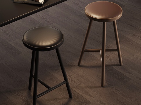 现代意式吧凳su模型