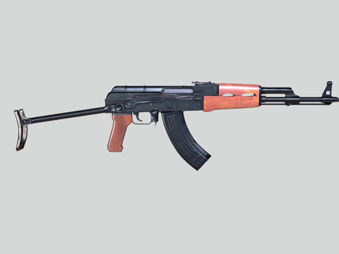  AKMS带下折枪托的AK47突击步枪3d模型 