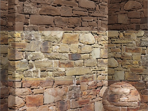  材料（无缝）- 石材，旧砌体套装 913d模型 