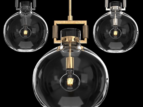  机械师玻璃球吊灯3d模型 