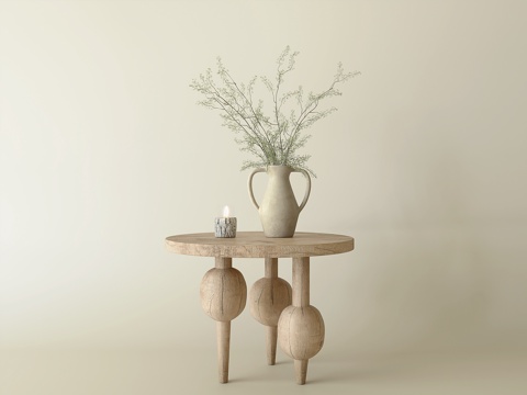  侘寂风桌几3d模型 