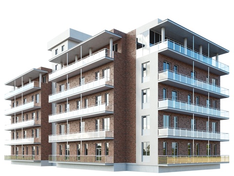  疗养院酒店建筑3d模型 