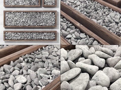  鹅卵石框架    鹅卵石形态3d模型 
