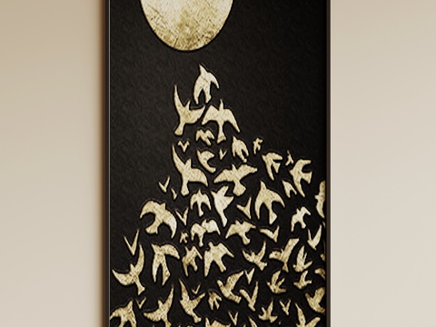 现代北欧挂画 装饰画su模型