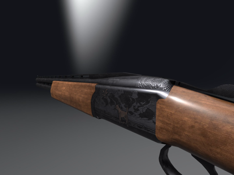  叠排式猎枪3d模型3d模型 