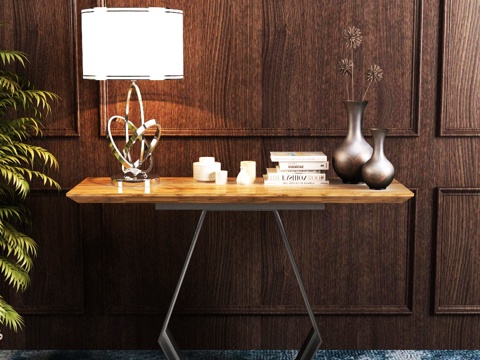  新中式景端条案 台灯 摆件3d模型 