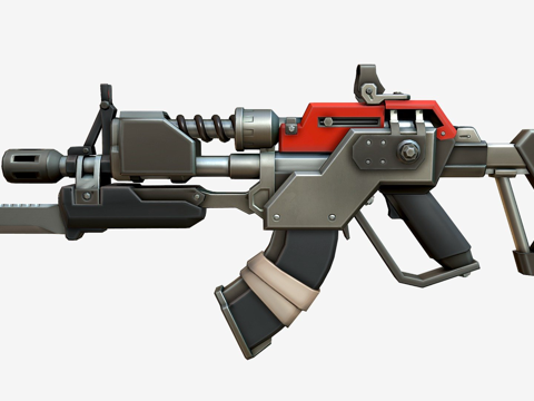  突击步枪风格化卡通版3d模型 