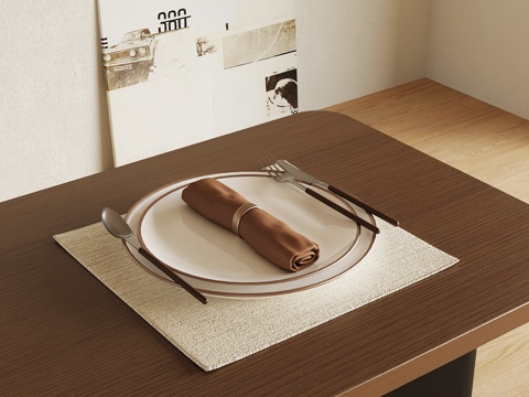 现代餐具su模型