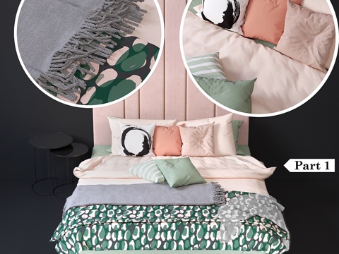  三件套床上用品（第一部分）3d模型 