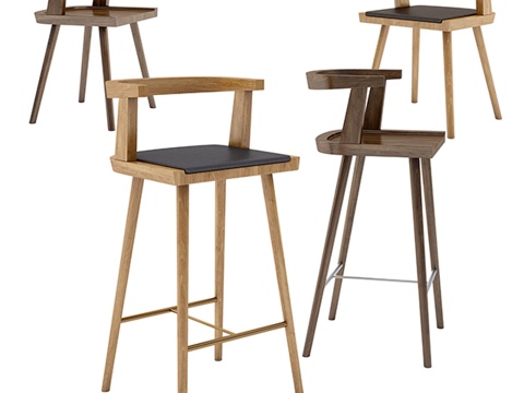  Kbh熏橡木椅3d模型 