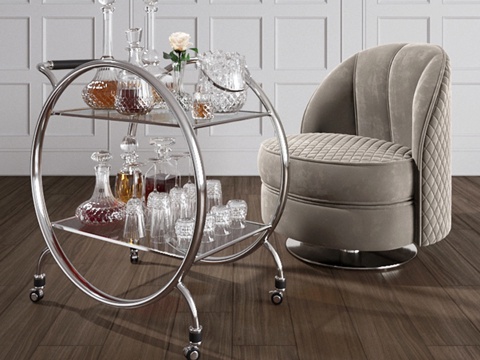  装饰艺术吧台套装3d模型 