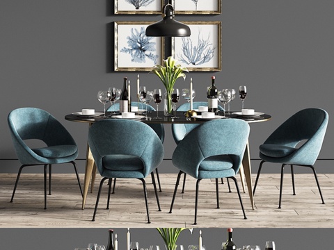  餐桌套装303d模型 