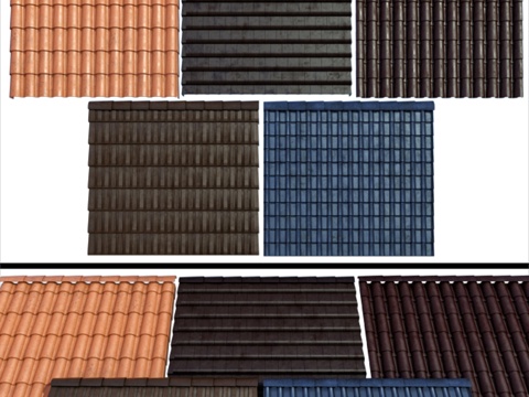  金属瓦与陶瓷砖3d模型 