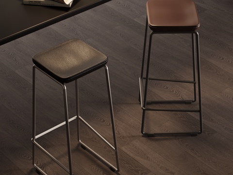 现代意式吧凳su模型