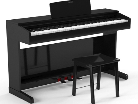  雅马哈YDP-143 WH &amp; B电子琴3d模型 