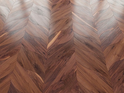  金叶木地板，花瓣款3d模型 