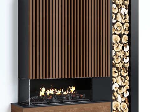  现代壁炉 83d模型 