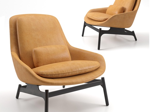  Blu Dot 皮革野趣休闲椅3d模型 