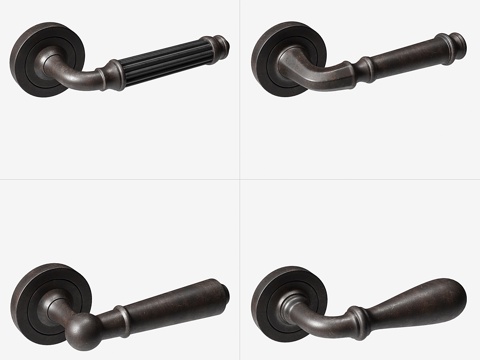  门把手卷四3d模型 