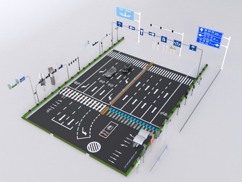  道路设施3d模型 