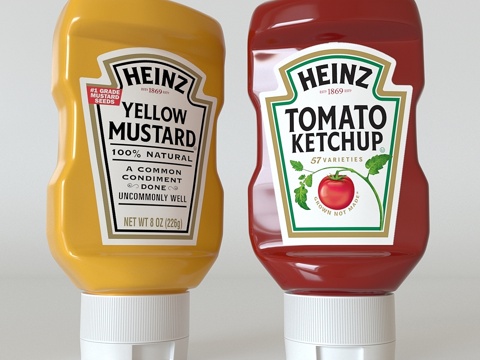  亨氏番茄酱与黄芥末酱3d模型 