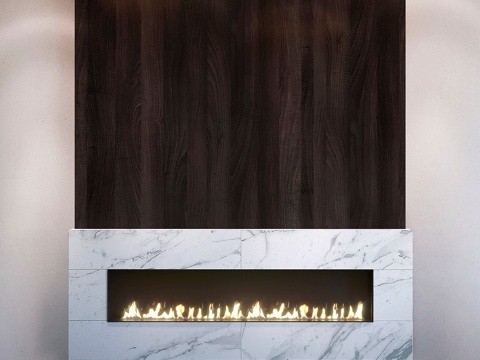  墙板58. 壁炉3d模型 