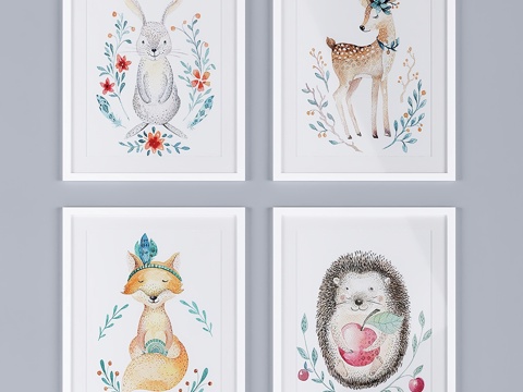  儿童帆布艺术印刷品_163d模型 