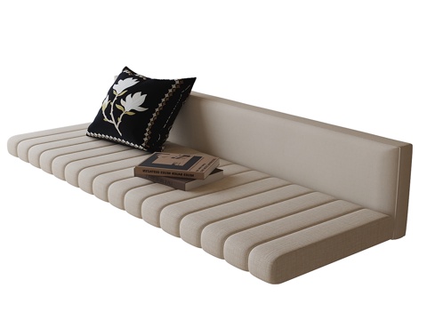 现代飘窗垫su模型