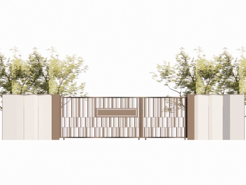  草坪灯 庭院门 水池 屋顶花园 门 室内景观 庭院 造景 景su模型 