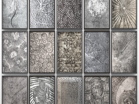  画作系列。现代艺术。十一幅，墙3d模型 