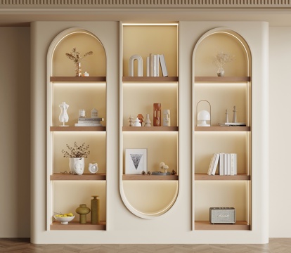 现代中古书架 置物架su模型